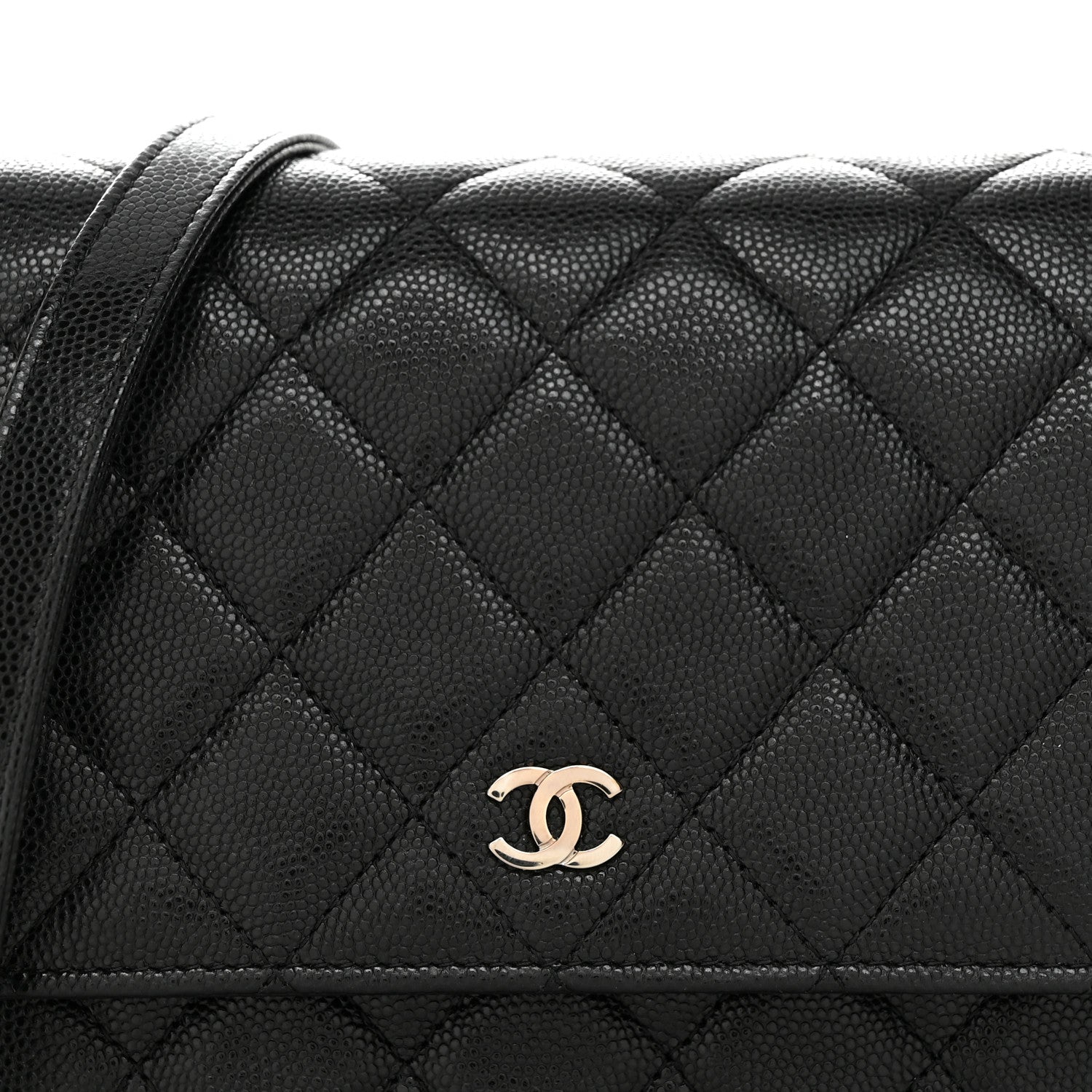 Chanel Caviar Quilted Square Wallet On Chain WOC Black 10 of 12