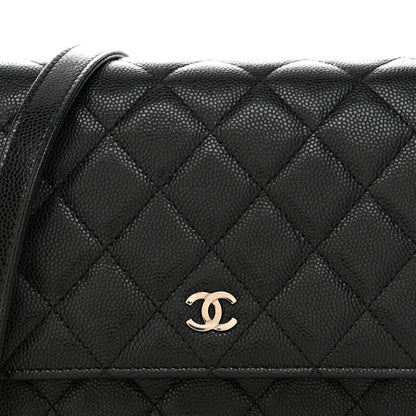 Chanel Caviar Quilted Square Wallet On Chain WOC Black 10 of 12