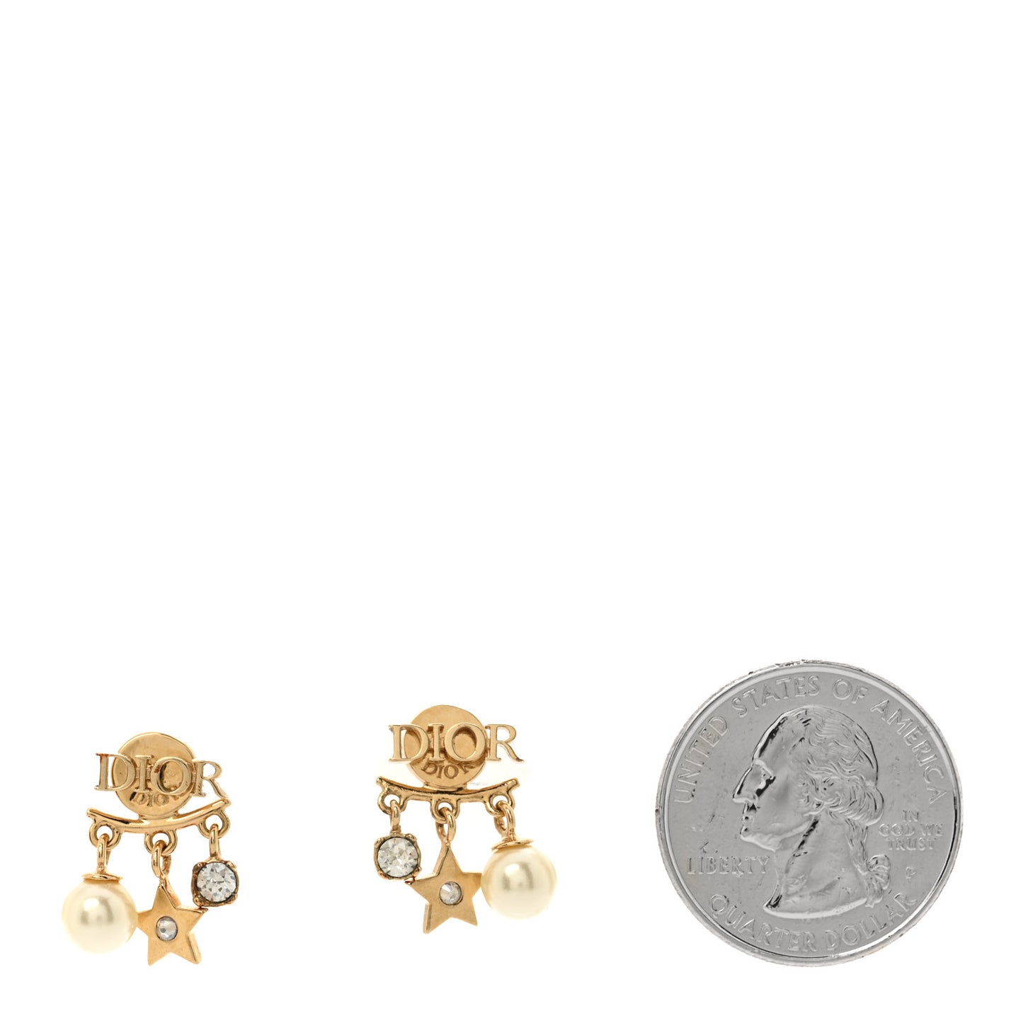 Pearl Crystal Dio(r)evolution Star Earrings Gold White