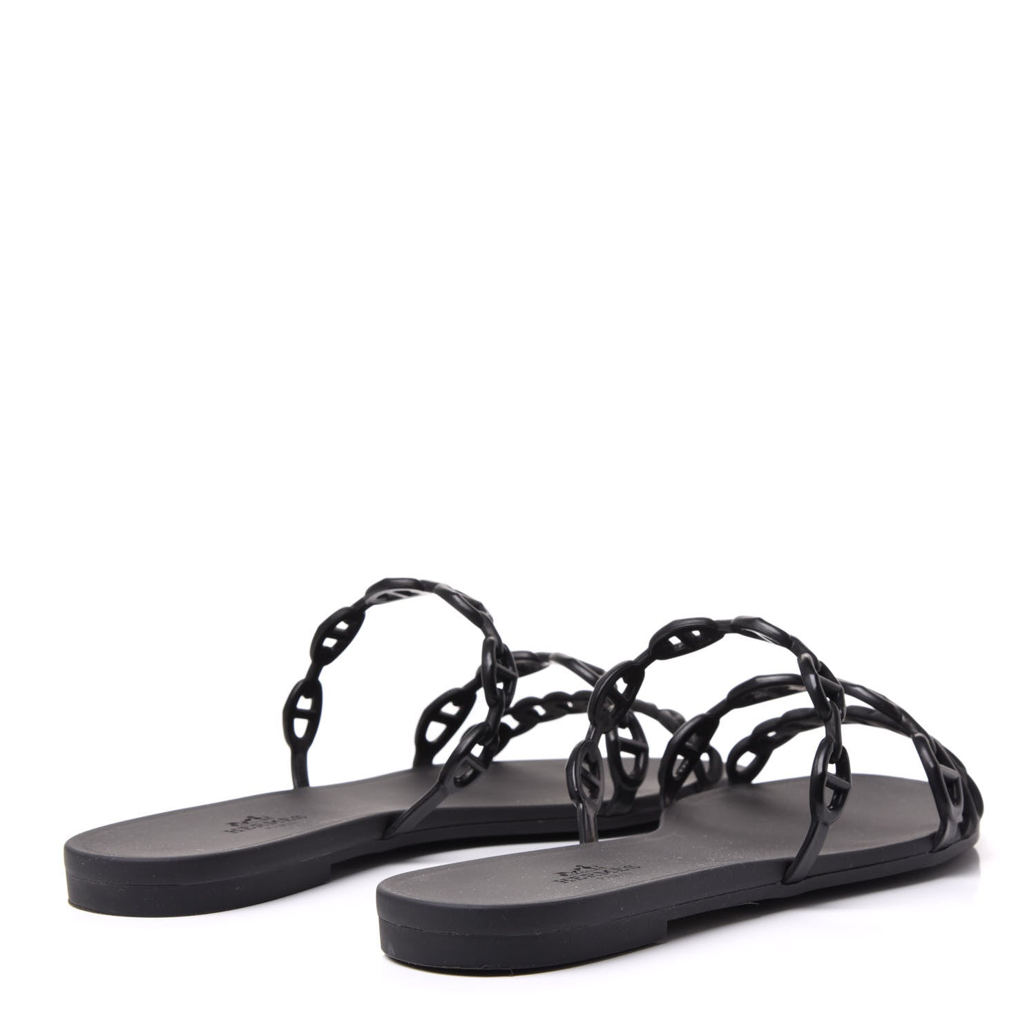 Hermes Rubber Chaine d'Ancre Rivage Sandals 37 Black 4 of 8