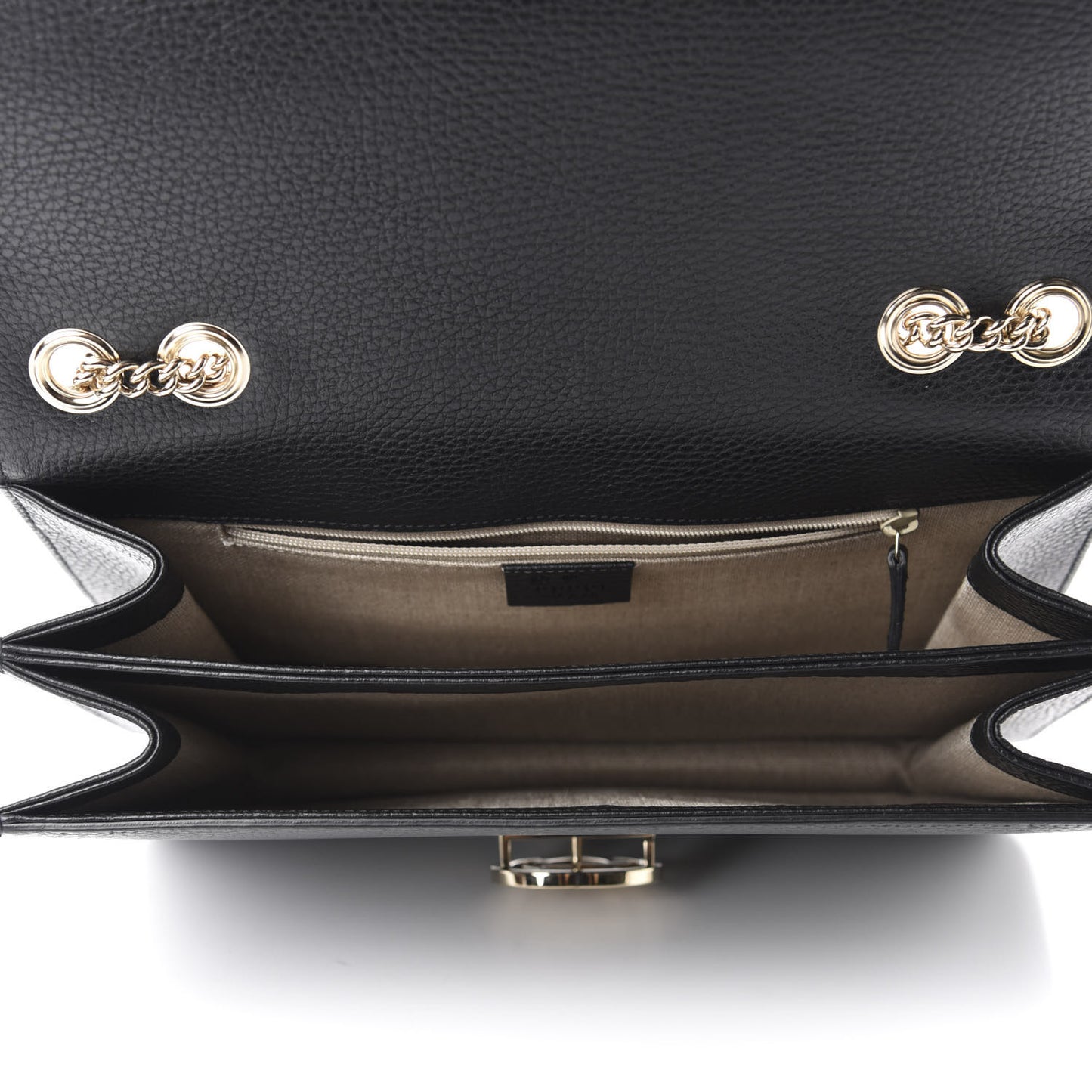 Dollar Calfskin Interlocking G Shoulder Bag Black