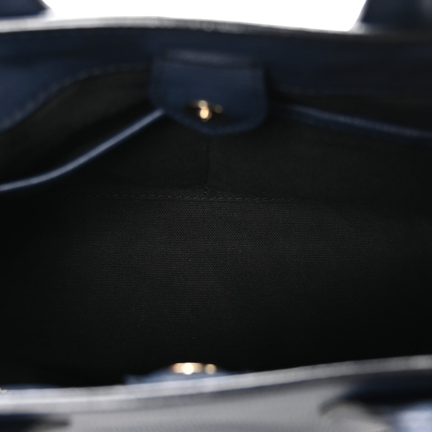 Grainy Calfskin House Check Small Banner Tote Ink Blue