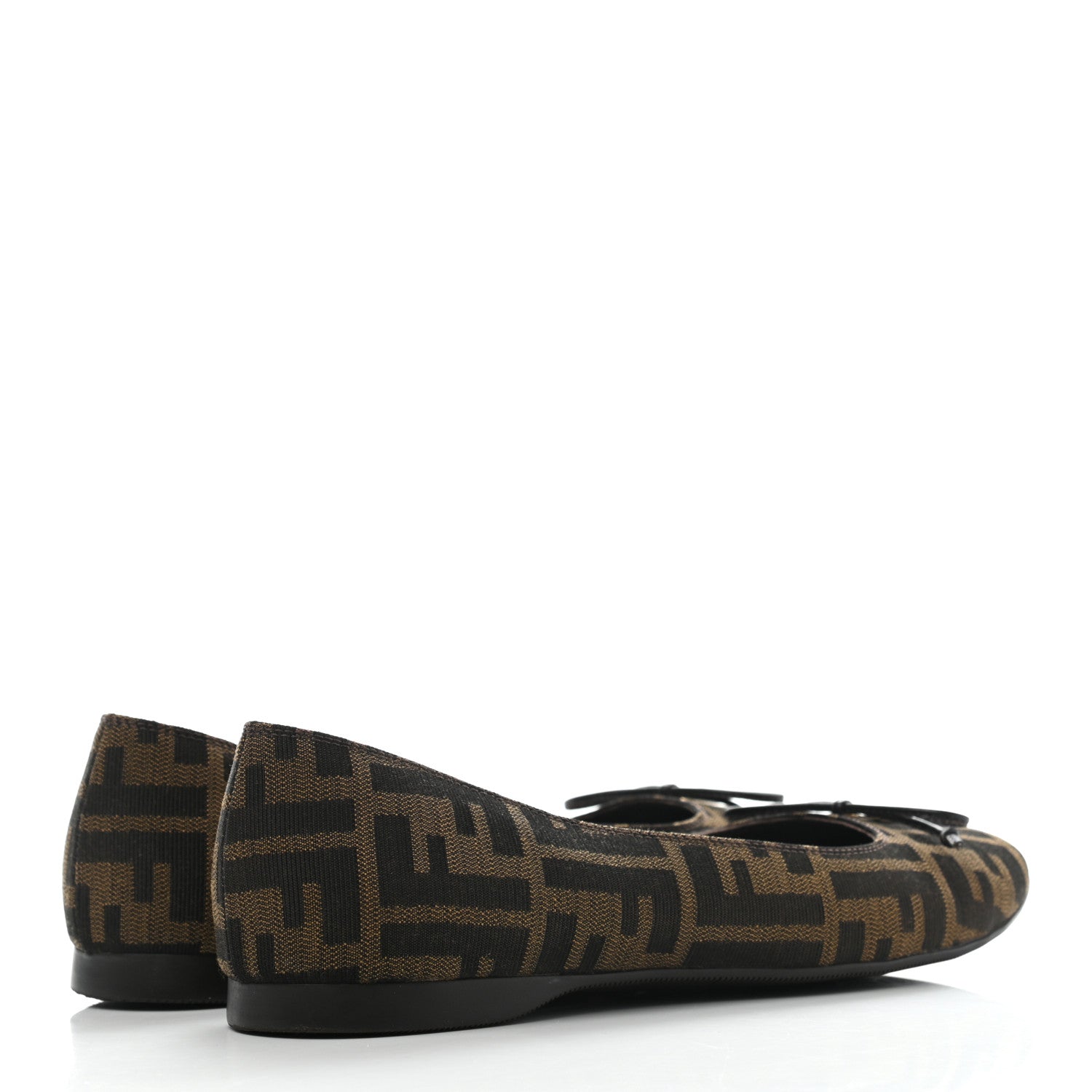 Fendi Jacquard Zucca Ballerina Flats 38 Tobacco Moro 4 of 7
