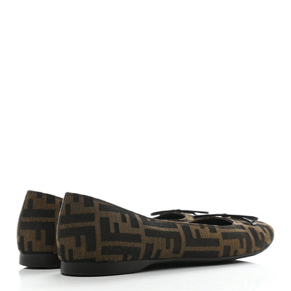 Fendi Jacquard Zucca Ballerina Flats 38 Tobacco Moro 4 of 7