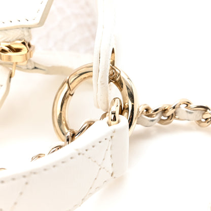 Chanel Mesh Shiny Lambskin Chain Hobo White 12 of 14