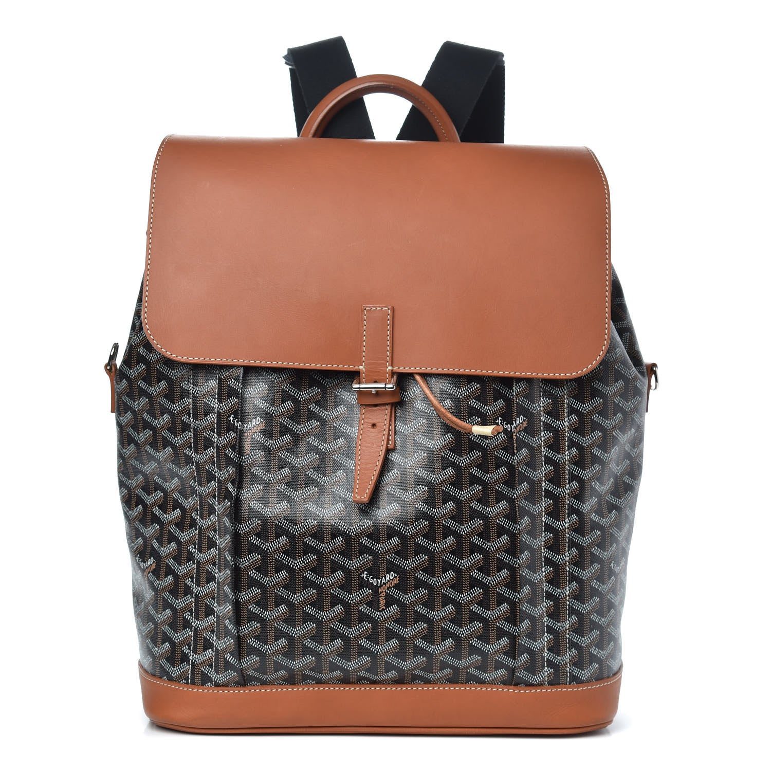 Goyard Goyardine Calfskin Alpin MM Backpack Gold Black 1 of 11