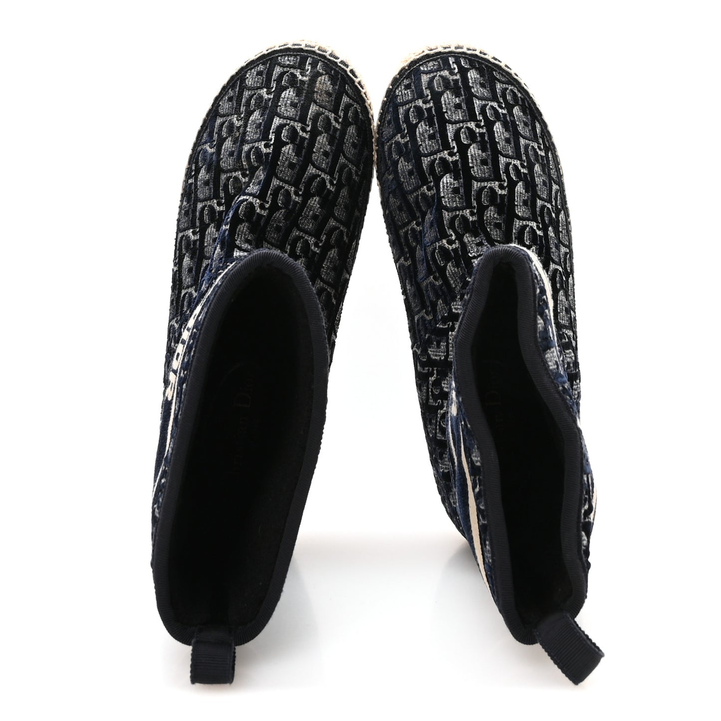 Velvet Oblique Granville Espadrille Boots 39.5 Deep Blue