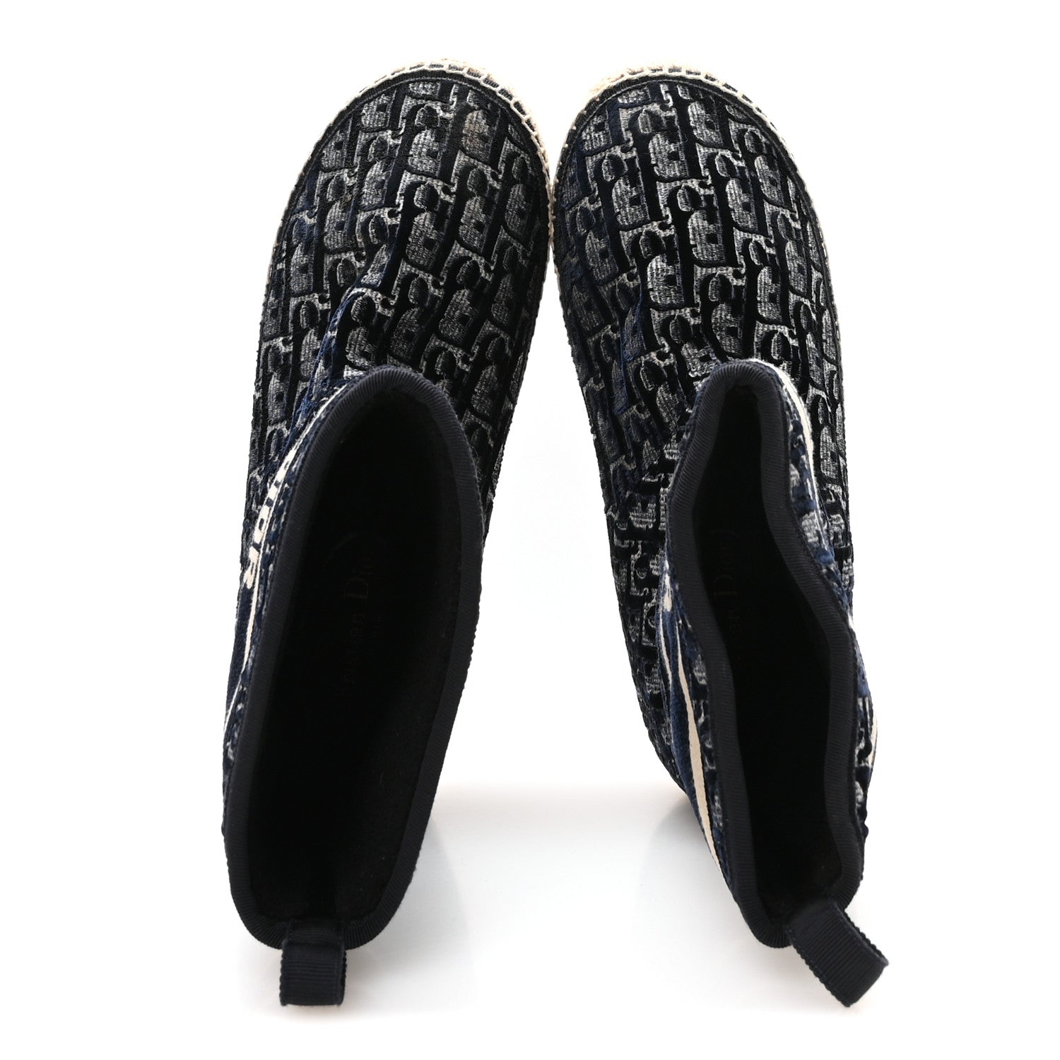 Christian Dior Velvet Oblique Granville Espadrille Boots 39.5 Deep Blue 2 of 8