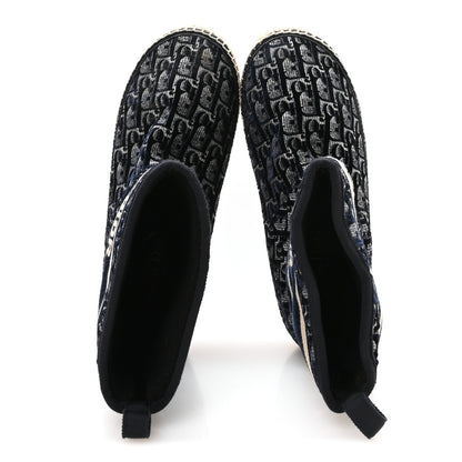 Christian Dior Velvet Oblique Granville Espadrille Boots 39.5 Deep Blue 2 of 8