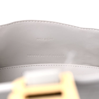 Balenciaga Shiny Calfskin Crocodile Embossed Hourglass Top Handle Bag XS White 7 of 13