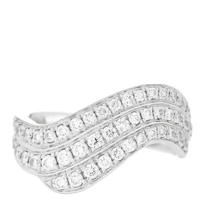 Anita Ko 18K White Gold Diamond Wave Ear Cuff Earring 1 of 4