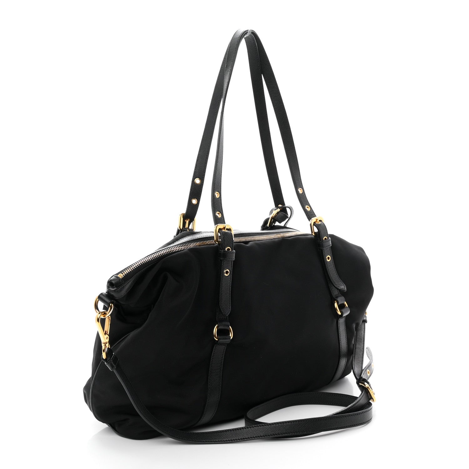 Prada Saffiano Tessuto Nylon Shopping Tote Black 1890312