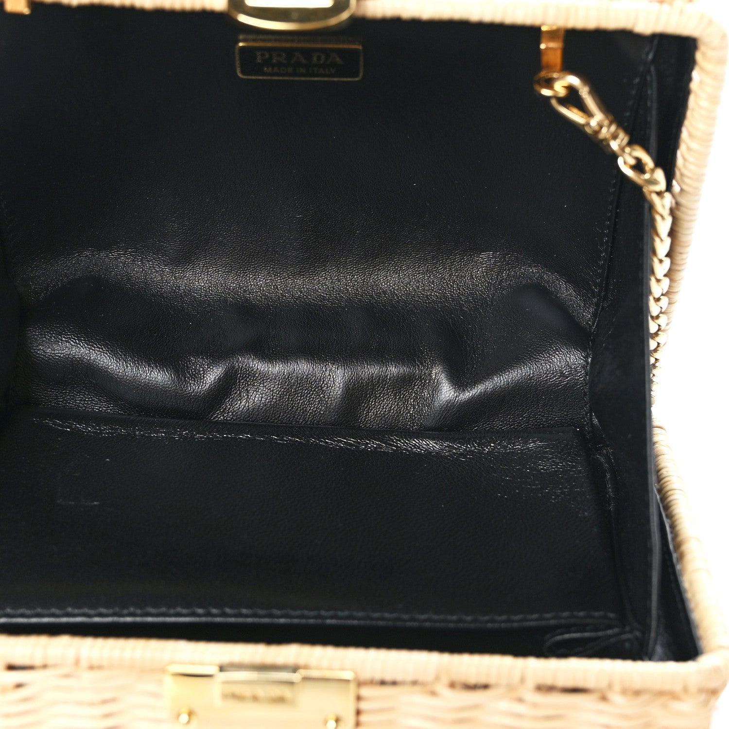 Prada Wicker Triangle Crossbody Clutch Naturale Black 5 of 8
