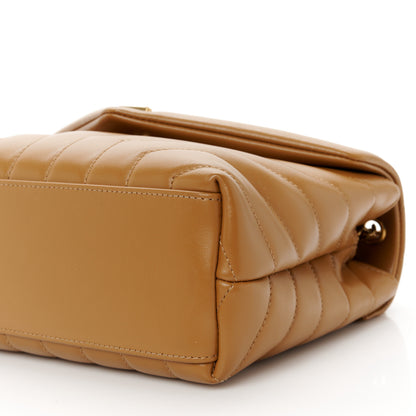 Saint Laurent Calfskin Y Quilted Monogram Small Loulou Chain Satchel Dark Natural 11 of 11
