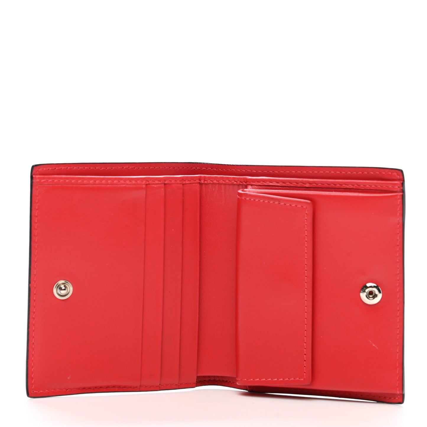 Grained Calfskin Star Studded Bi-Fold Wallet Nude Multimetal