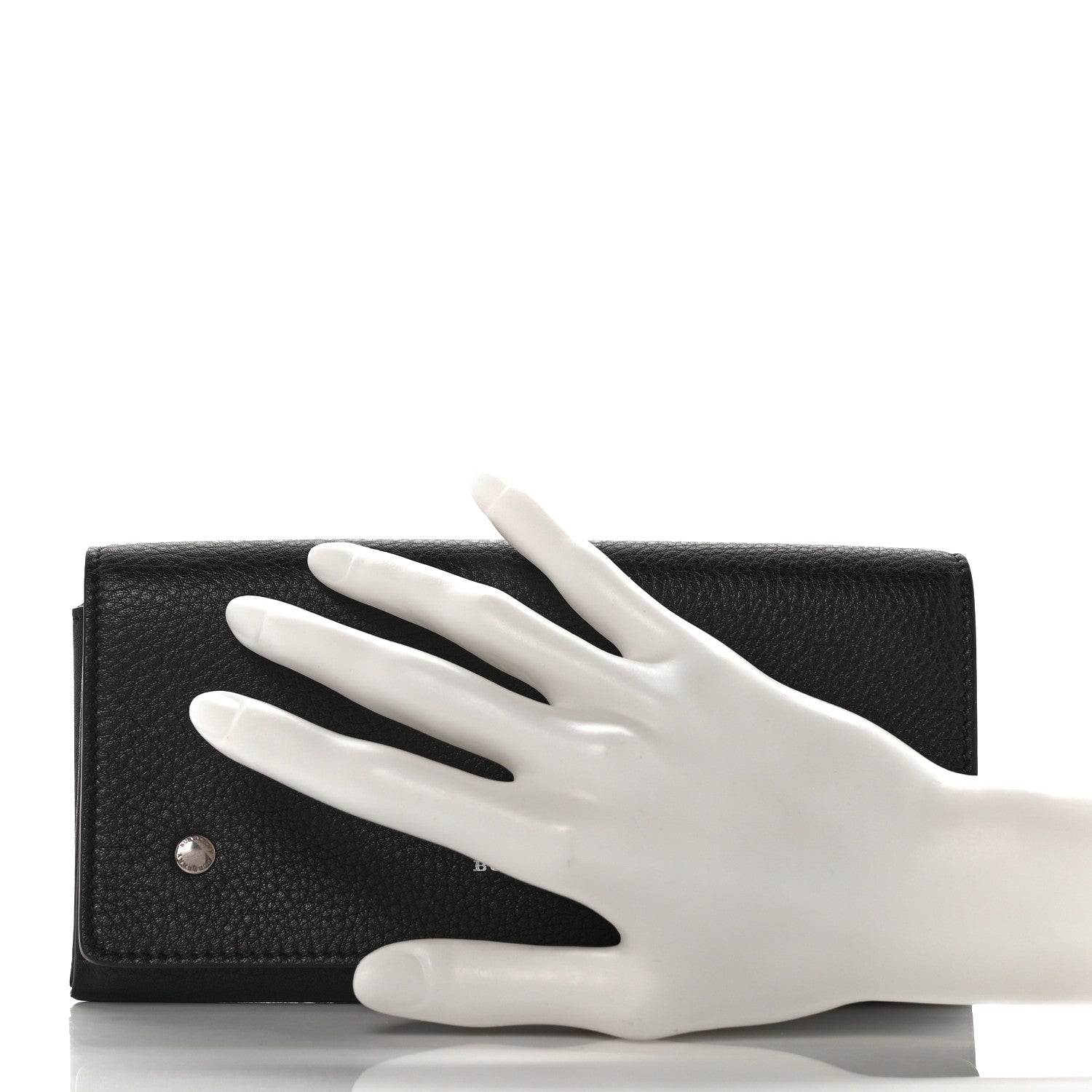 Burberry Grained Calfskin Continental Flap Wallet Black 2 of 9