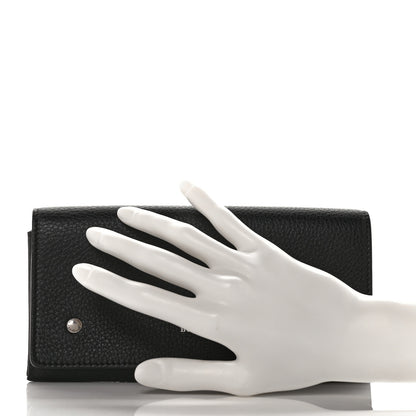 Burberry Grained Calfskin Continental Flap Wallet Black 2 of 9