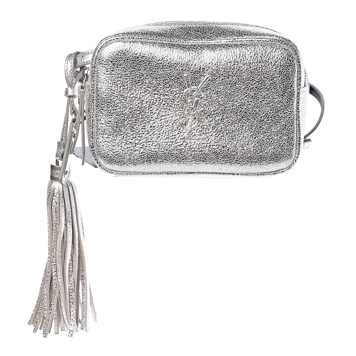 Saint Laurent Metallic Lambskin Monogram Lou Belt Bag Argento 1 of 9
