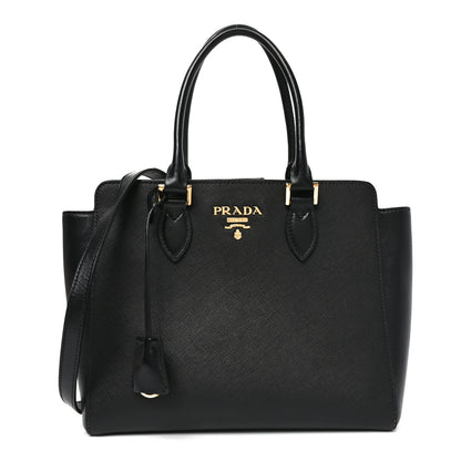 Prada Saffiano Soft Calfskin Small Zippered Tote Black 1 of 9