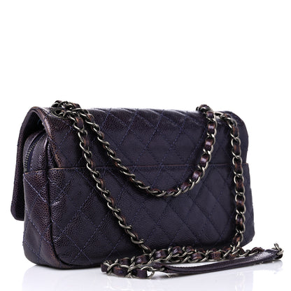 Chanel Iridescent Caviar Quilted Small Chic Flap Dark Purple 2 of 10
