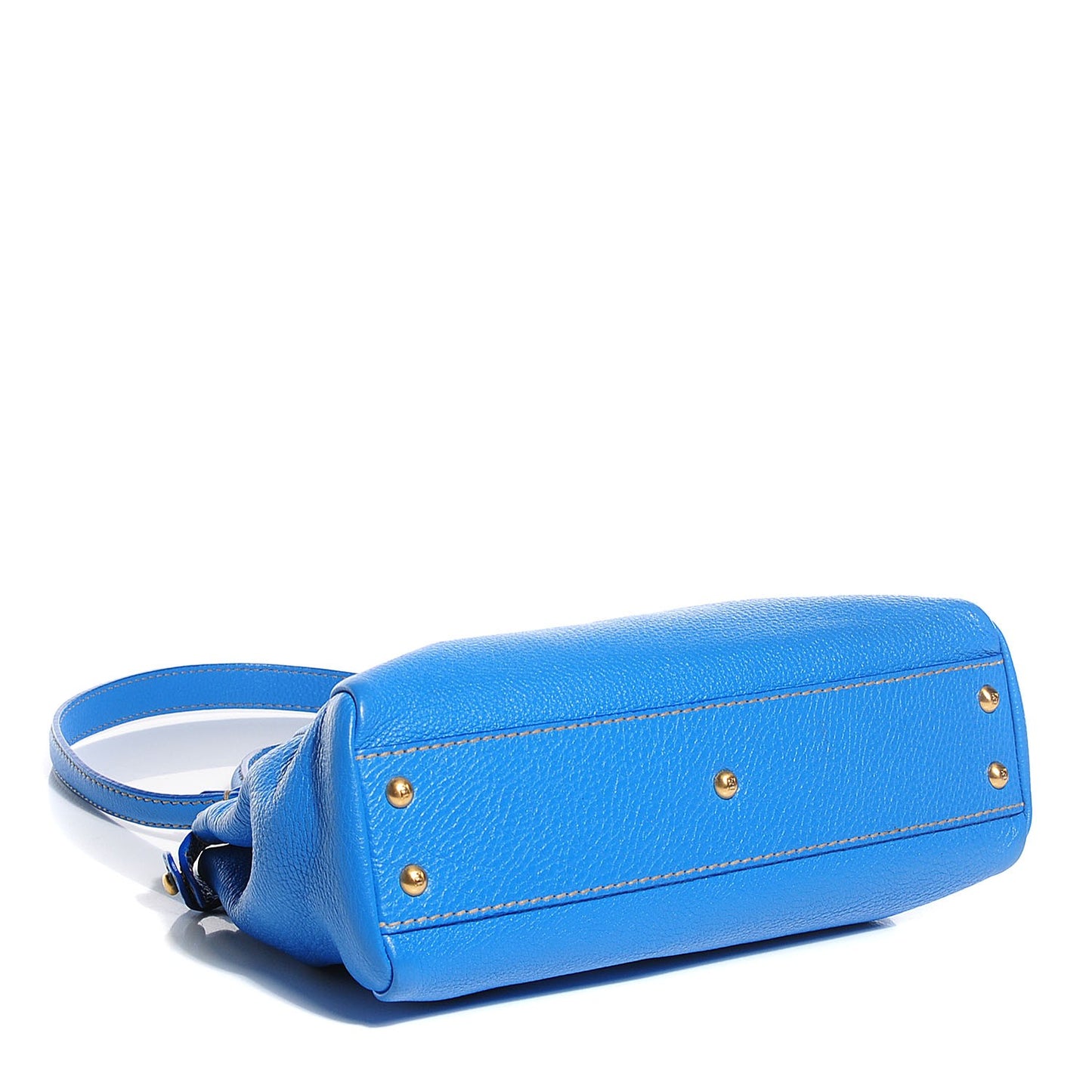 Cuoio Romano Raffia Selleria Medium Peekaboo Iconic Satchel Blue