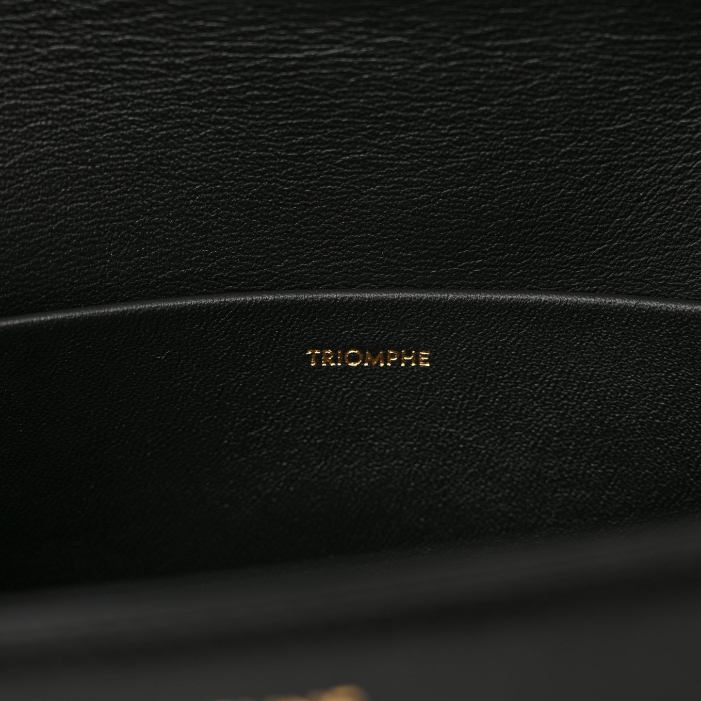 Shiny Calfskin Triomphe Shoulder Bag Black