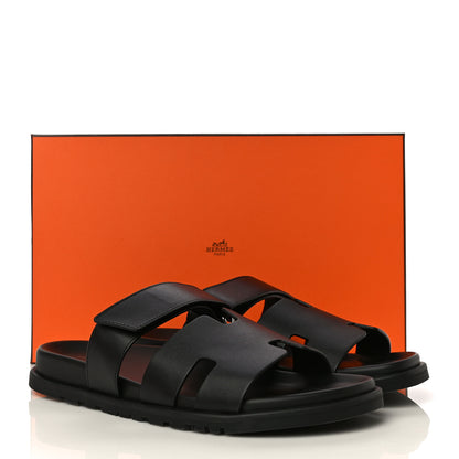 Hermes Calfskin Mens Chypre Sandals 43 Black 13 of 13