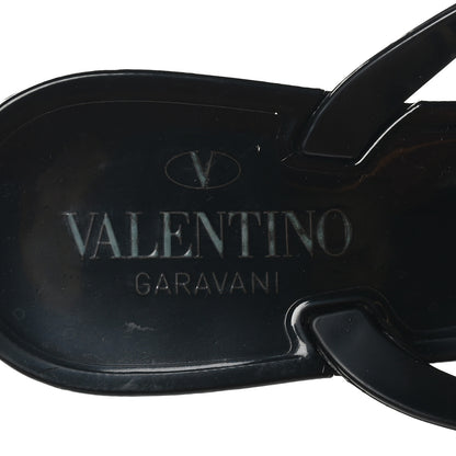Valentino Garavani PVC Jelly Rockstud Bow Thong Sandals 38 Black 7 of 9