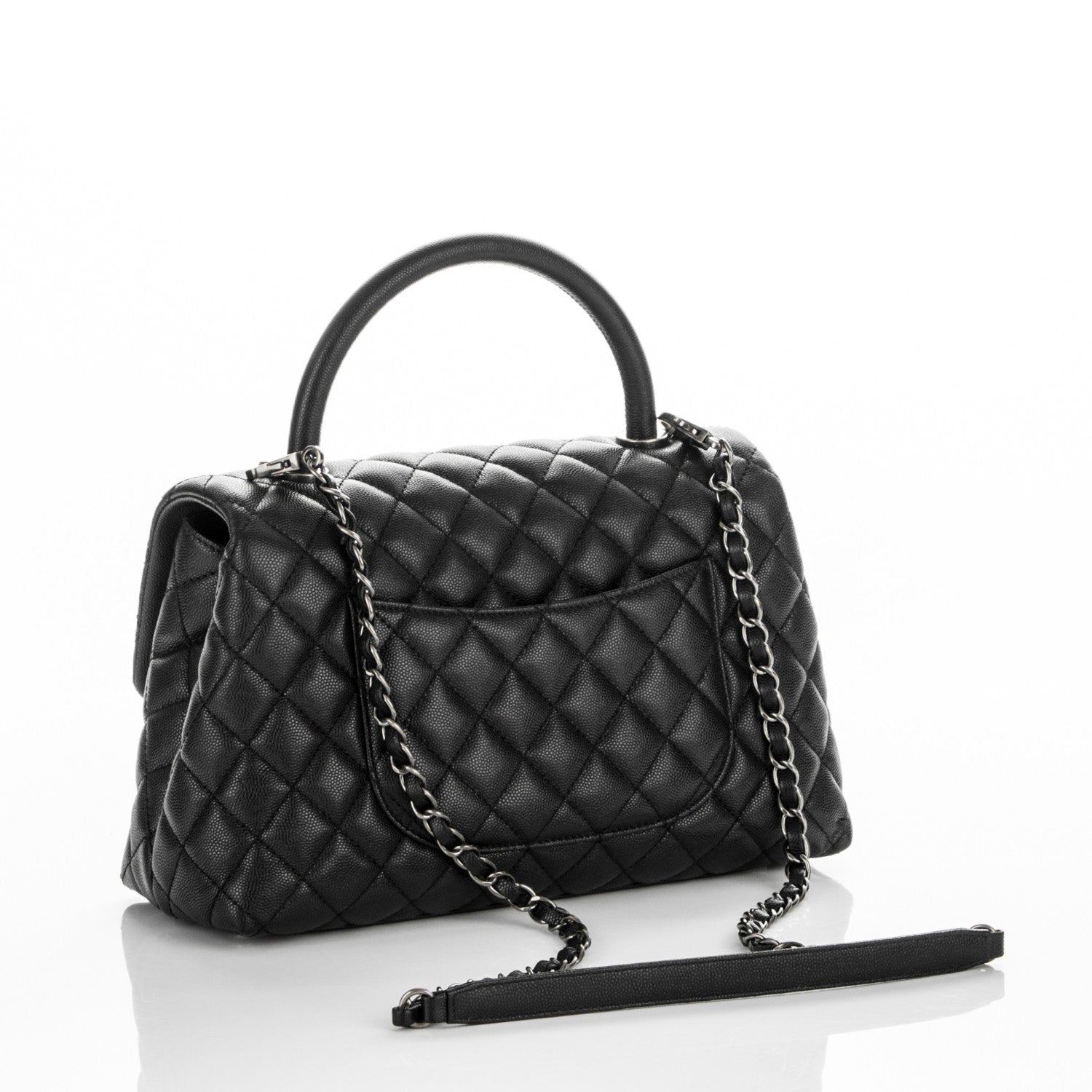 Chanel Caviar Quilted Small Coco Handle Flap Black 3 of 7
