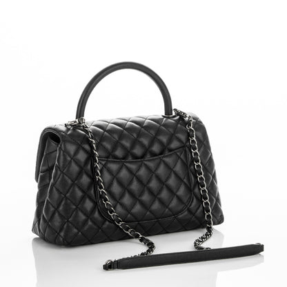 Chanel Caviar Quilted Small Coco Handle Flap Black 3 of 7