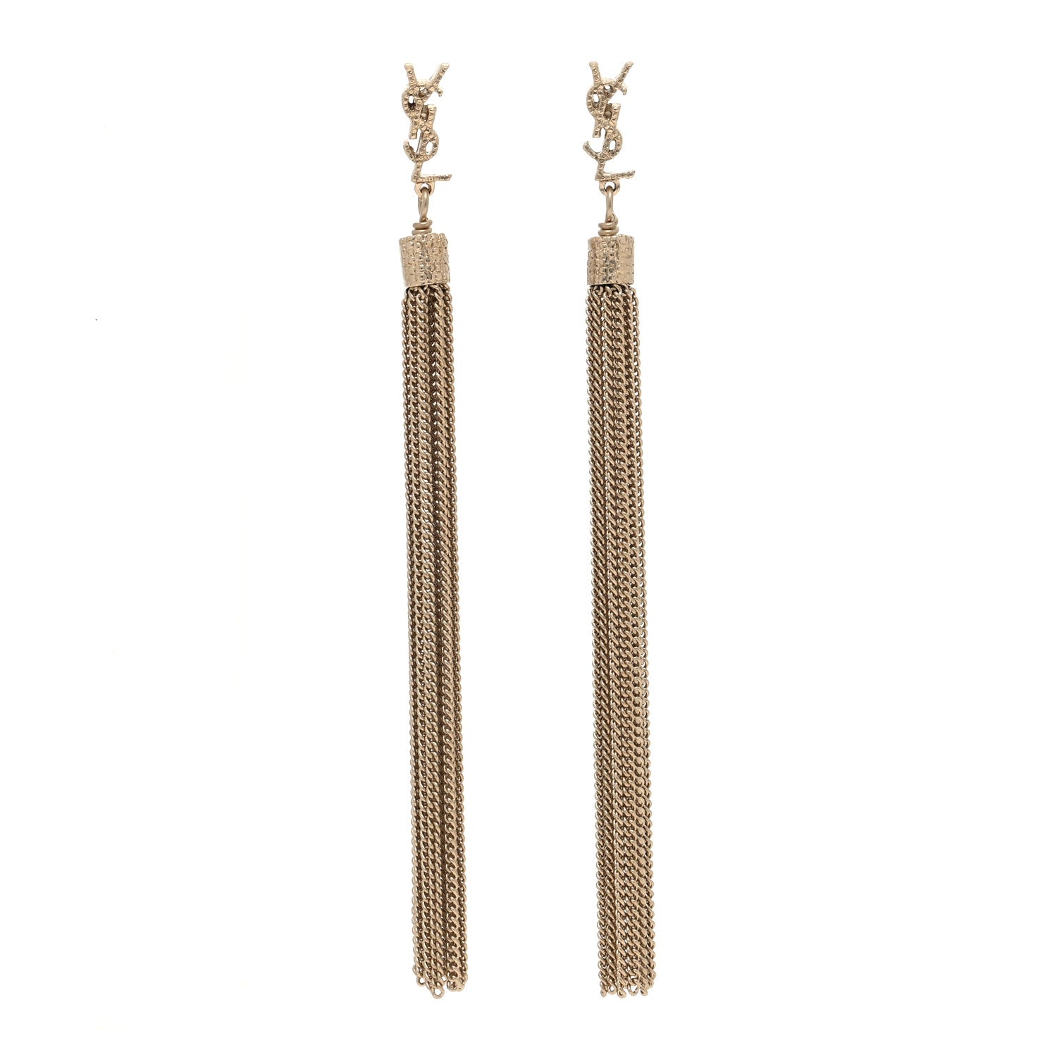 Saint Laurent Metal Monogram Loulou Tassel Earrings Gold 1 of 3