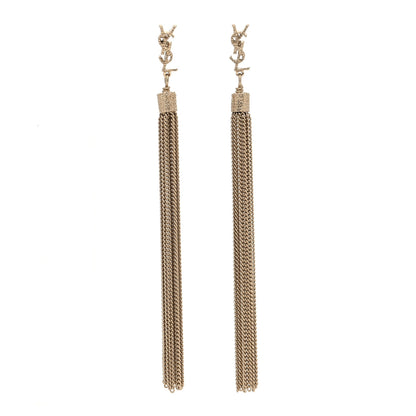 Saint Laurent Metal Monogram Loulou Tassel Earrings Gold 1 of 3