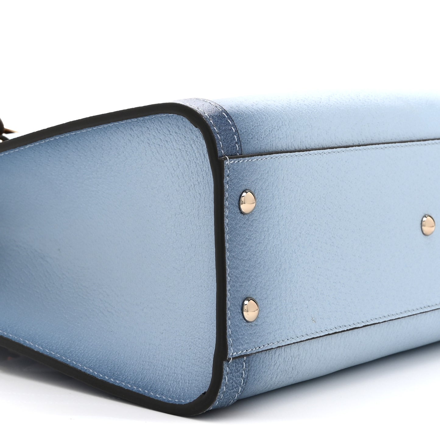 Textured Dollar Calfskin Web Small Diana Tote Bag Blue Ombre