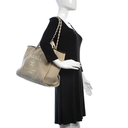 Chanel Canvas Medium Deauville Tote Beige 3 of 21