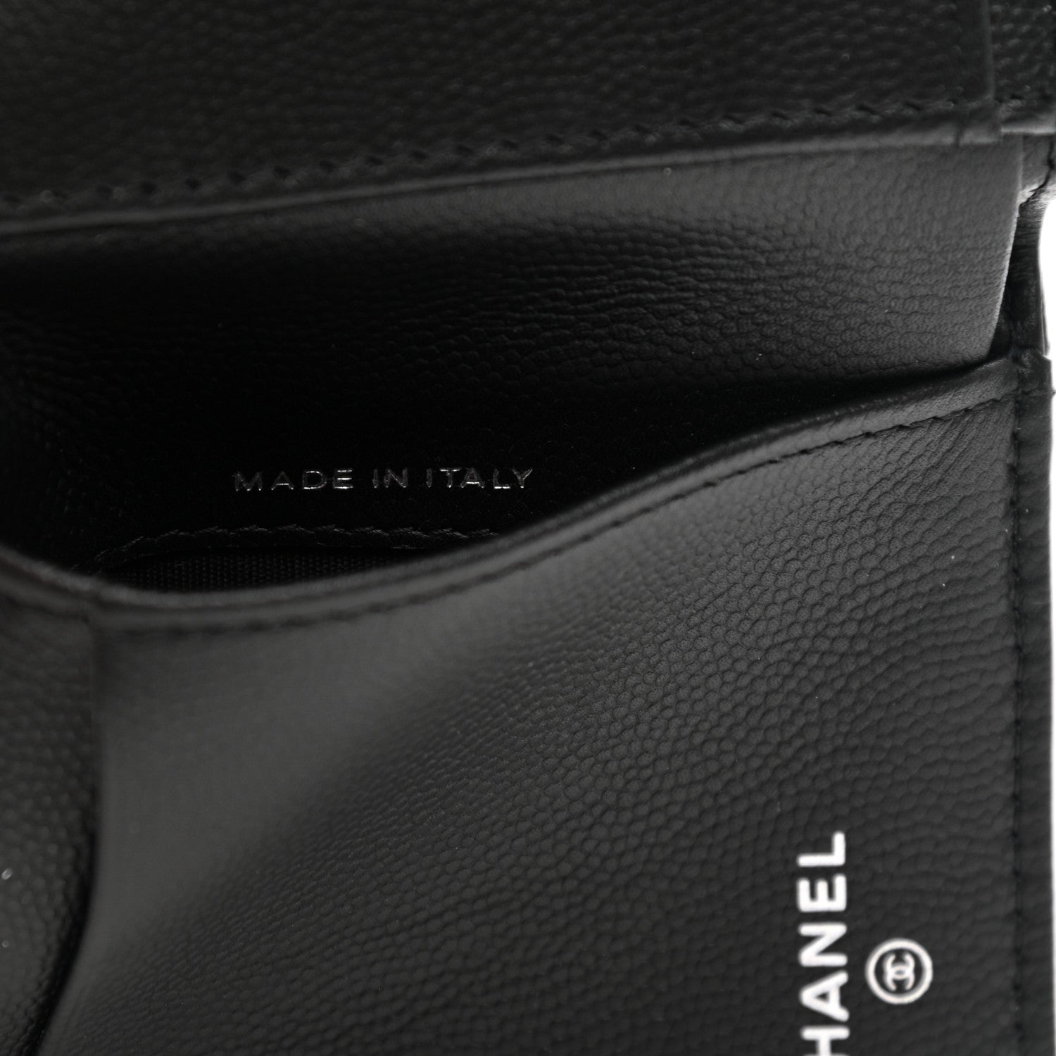 Chanel Caviar Camellia Embossed Compact Wallet Black 7 of 8