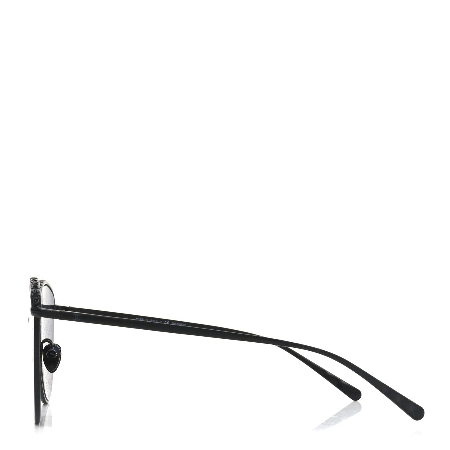 Chanel Metal Crystal Polarized Sunglasses 4258-B Black 3 of 7