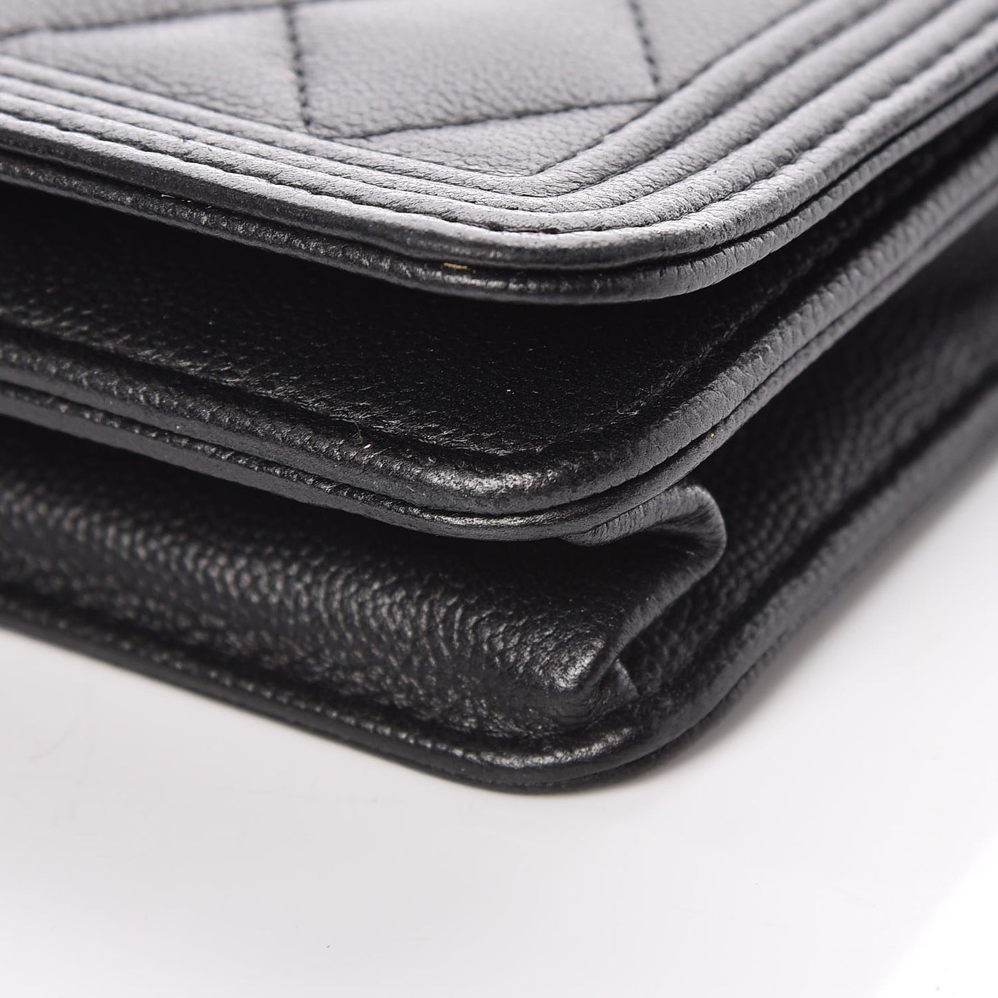 Caviar Quilted Boy Wallet On Chain WOC So Black