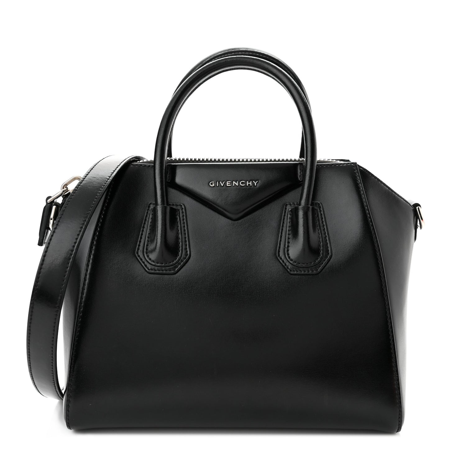 Shiny Lord Calfskin Small Antigona Black