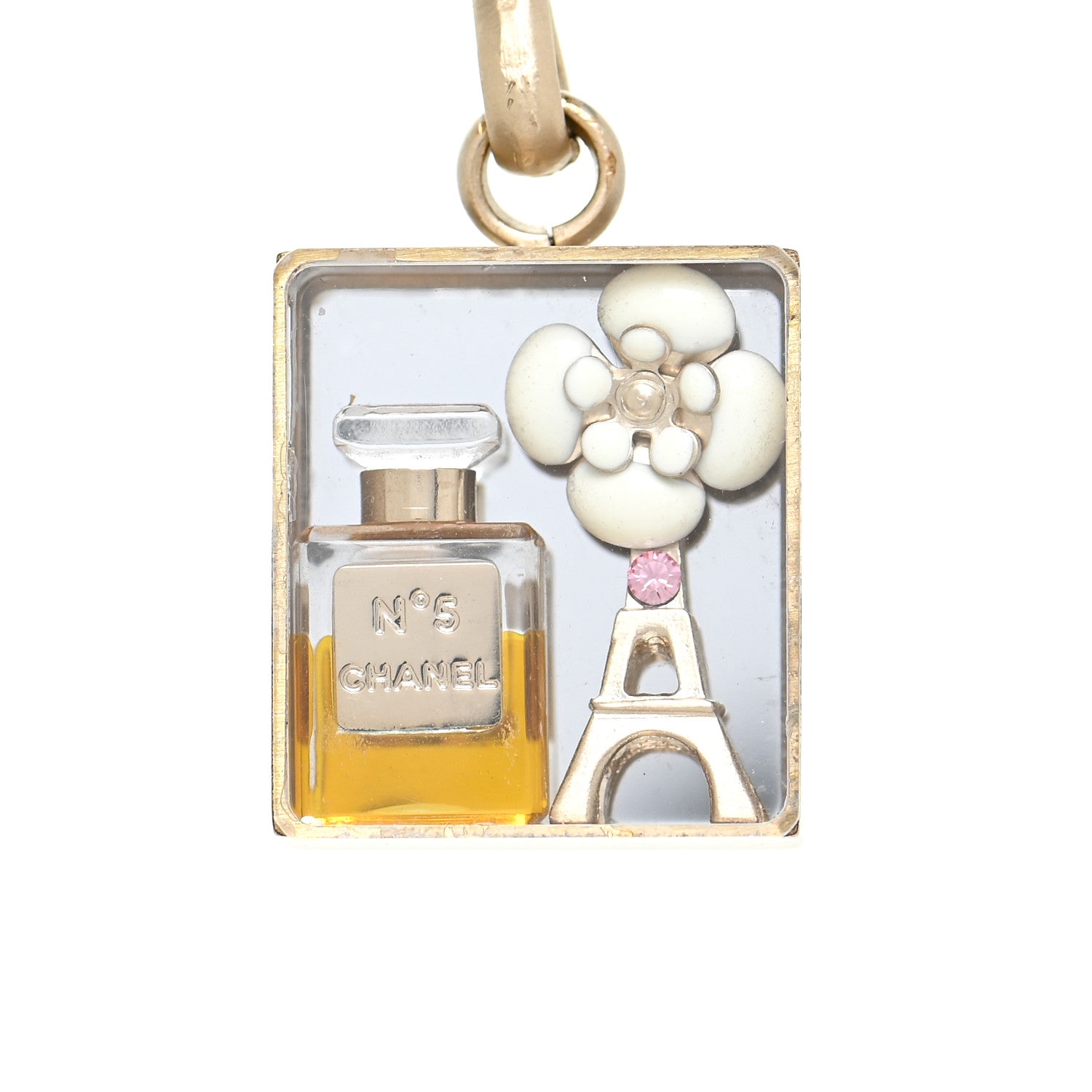 Chanel Resin Crystal Bag Charm Gold 3 of 4