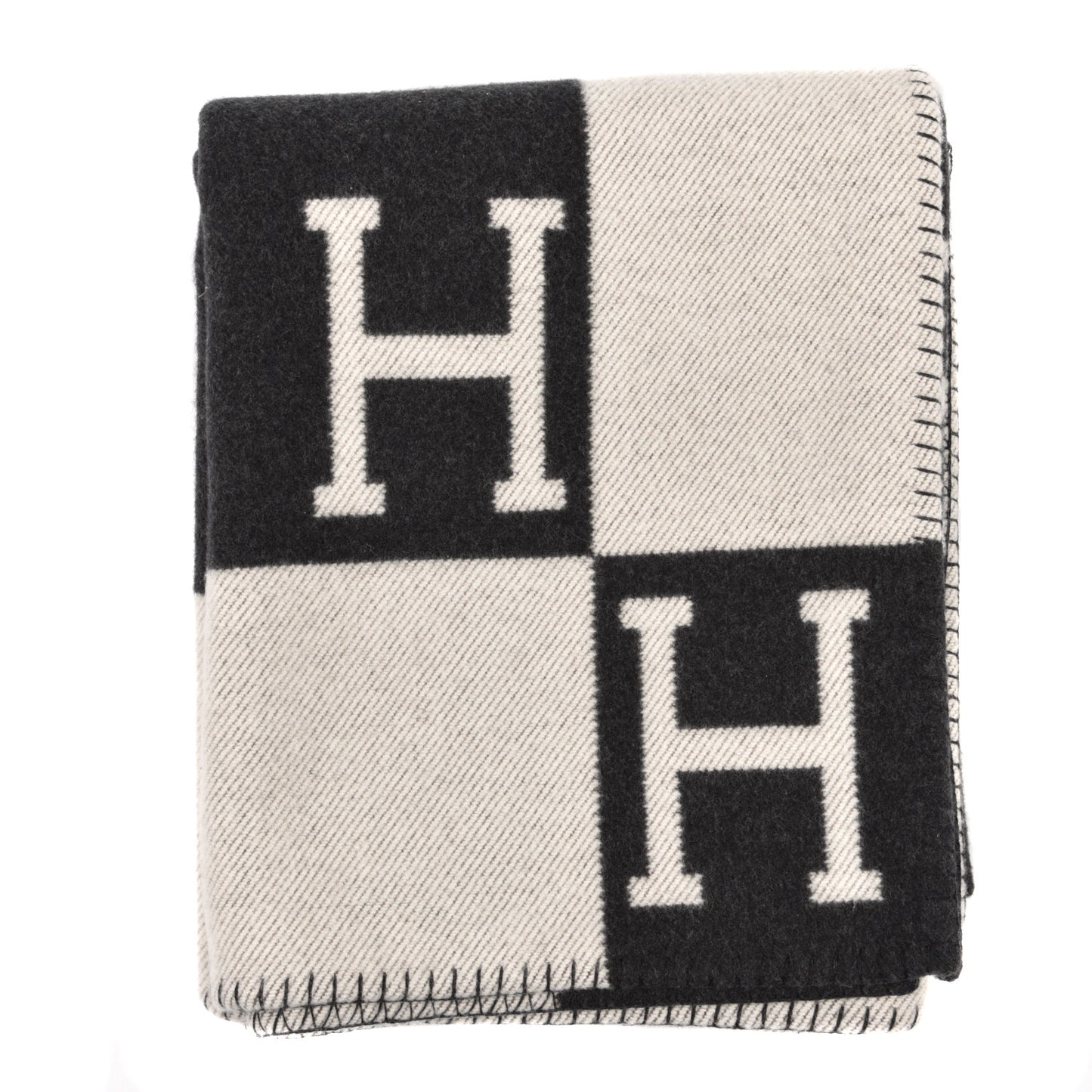 Wool Cashmere Avalon Blanket Ecru Gris Fonce