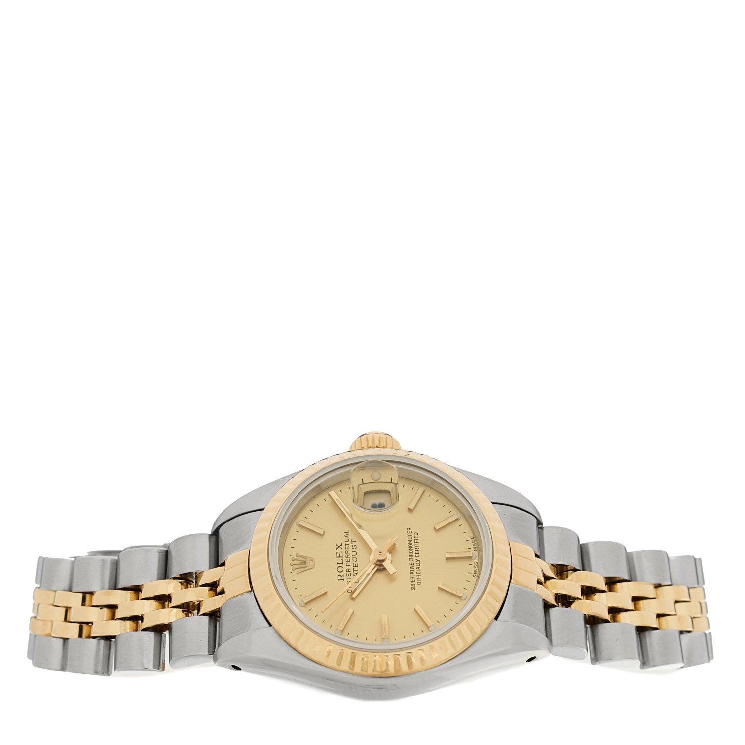 Rolex Stainless Steel 18K Yellow Gold 26mm Oyster Perpetual Datejust Watch Champagne 69173 2 of 4