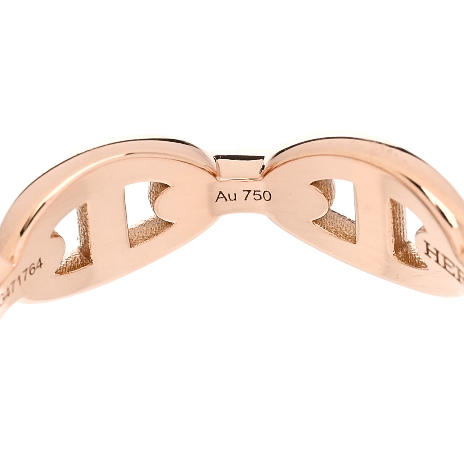 Hermes 18K Rose Gold PM Chaine d'Ancre Enchainee Ring 52 6 8 of 9