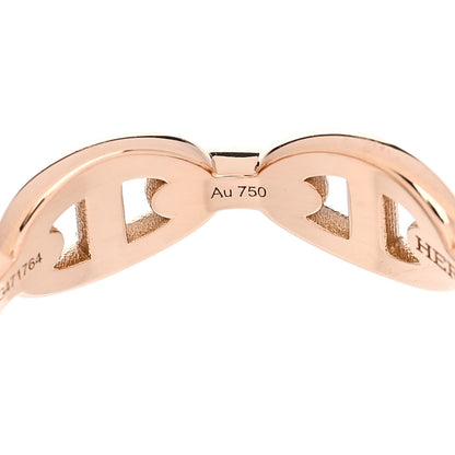 Hermes 18K Rose Gold PM Chaine d'Ancre Enchainee Ring 52 6 8 of 9