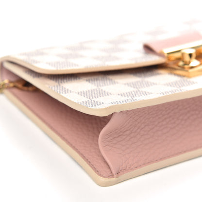 Louis Vuitton Damier Azur Croisette Chain Wallet Rose Ballerine 7 of 9