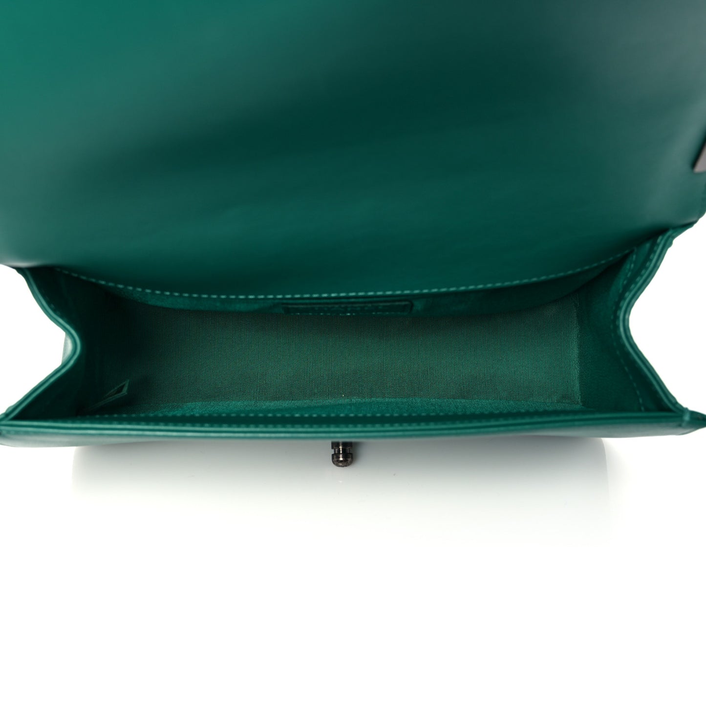 Lambskin Quilted Medium Boy Flap Green
