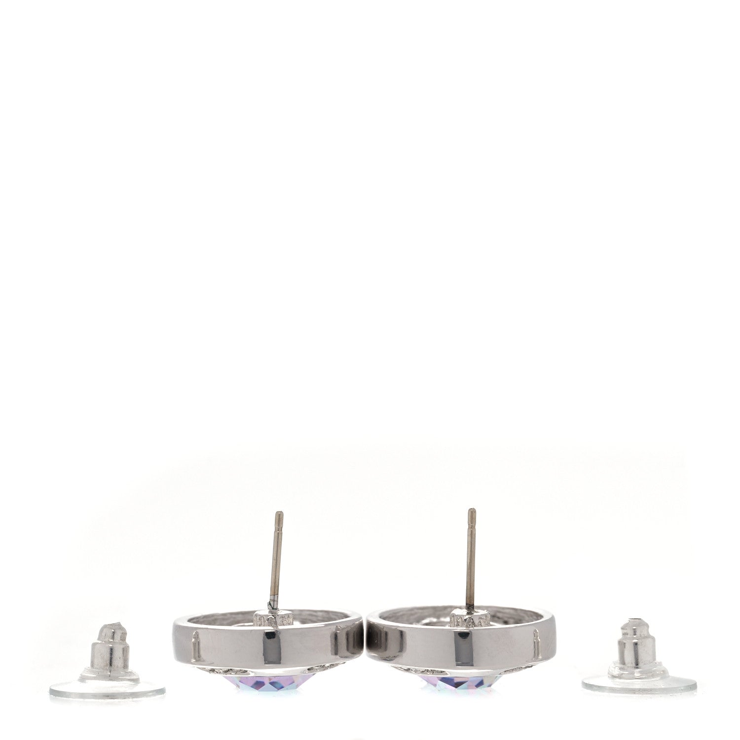 Christian Dior Crystal Earrings Silver 2 of 3