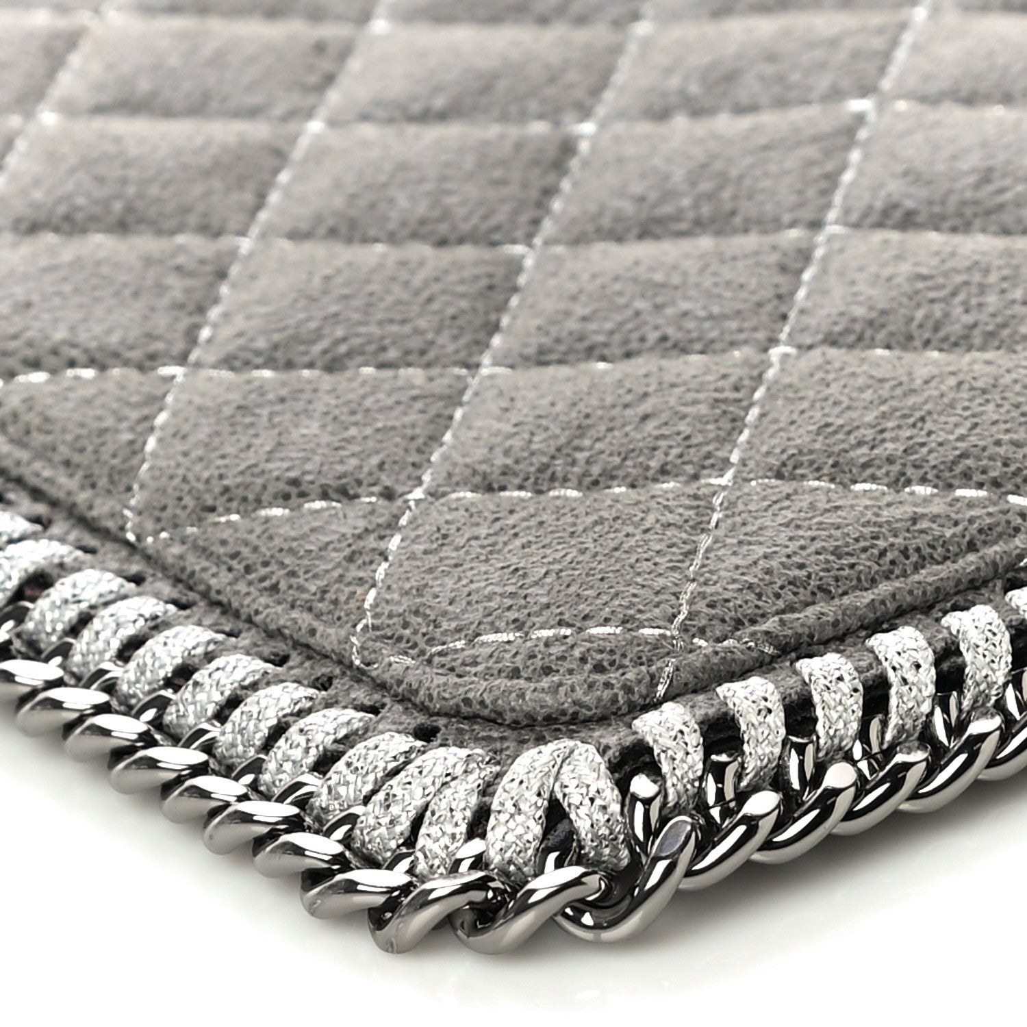 Stella McCartney Shaggy Deer Quilted Falabella Wristlet Grey 9 of 13