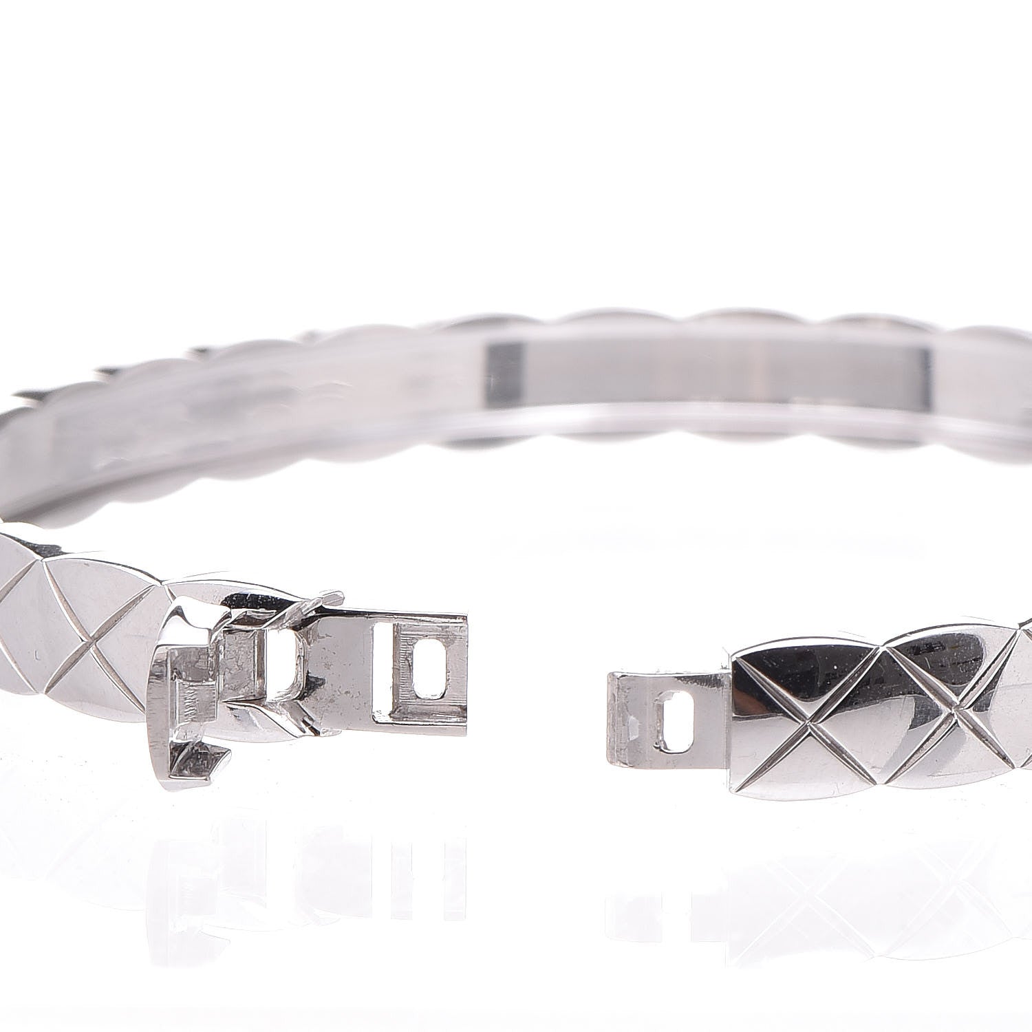 Chanel 18K White Gold Diamond Coco Crush Bracelet M 5 of 6