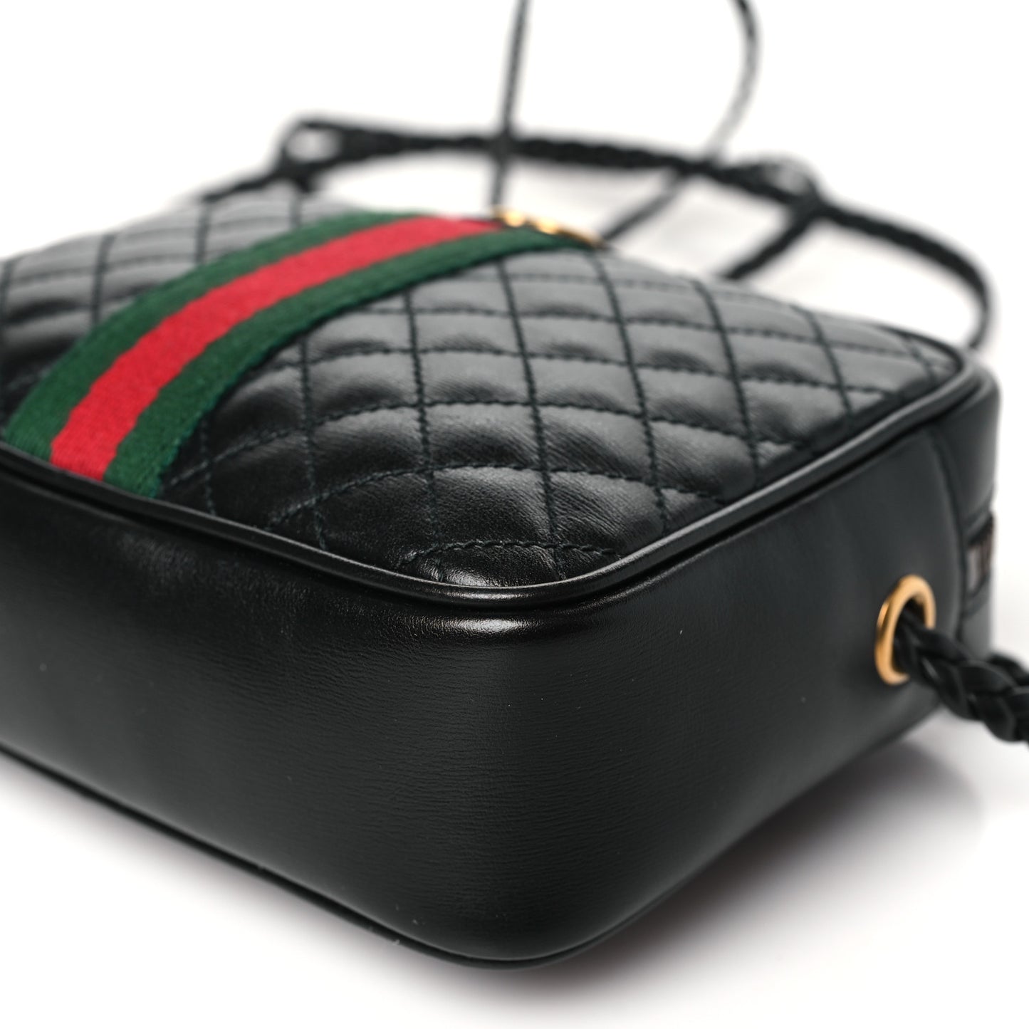 Calfskin Trapuntata Web Mini GG Shoulder Bag Black