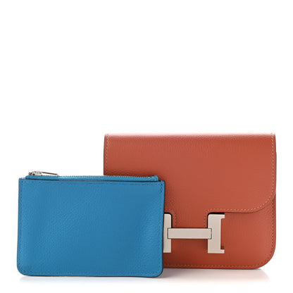 Hermes Evercolor Bi-Color Constance Slim Wallet Blush Bleu Frida 1 of 7